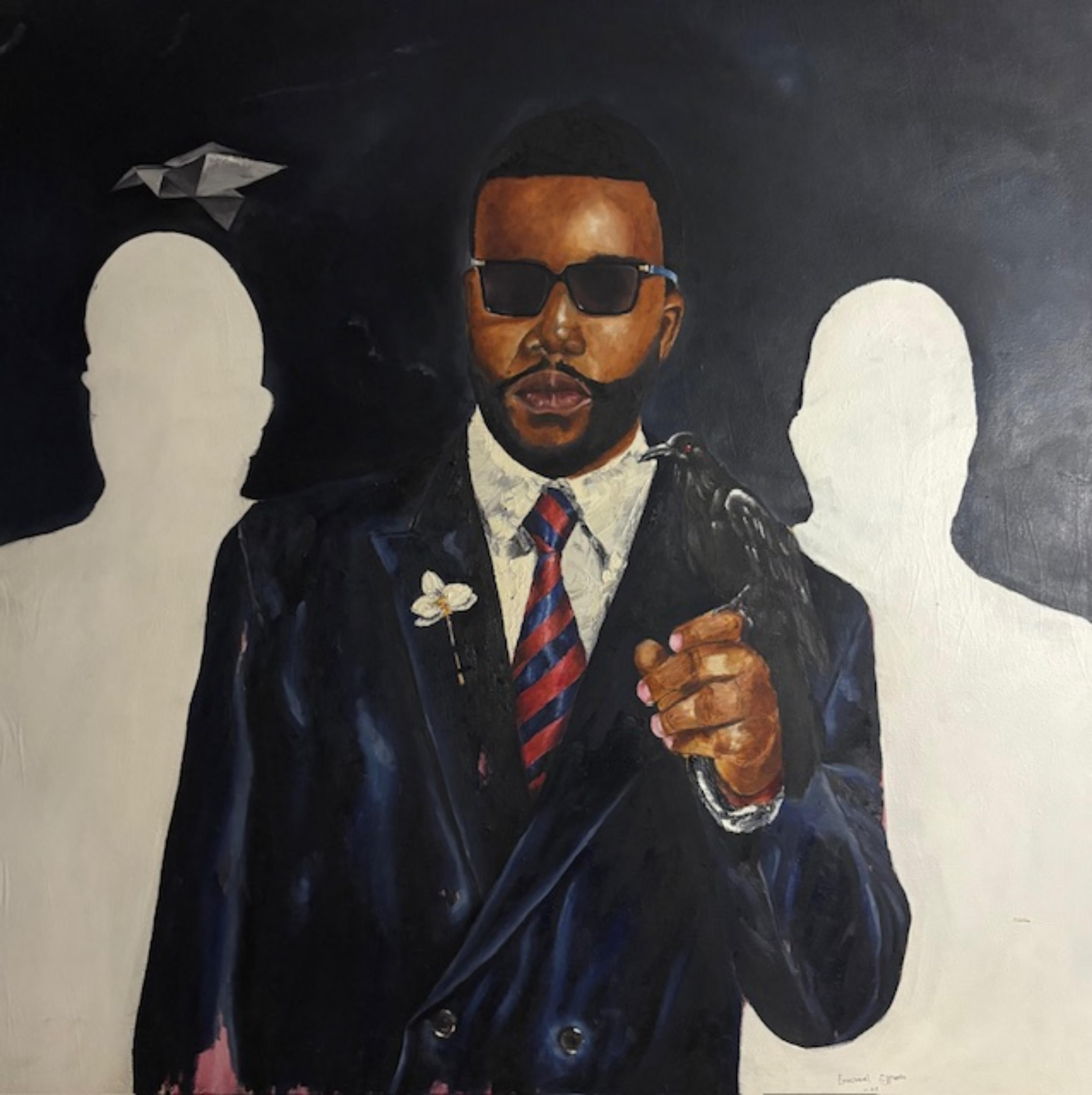 Emmanuel Ojebola Figurative Painting - Messenger -21st Century, Contemporary, Figurative, People, Expressionism, Africa