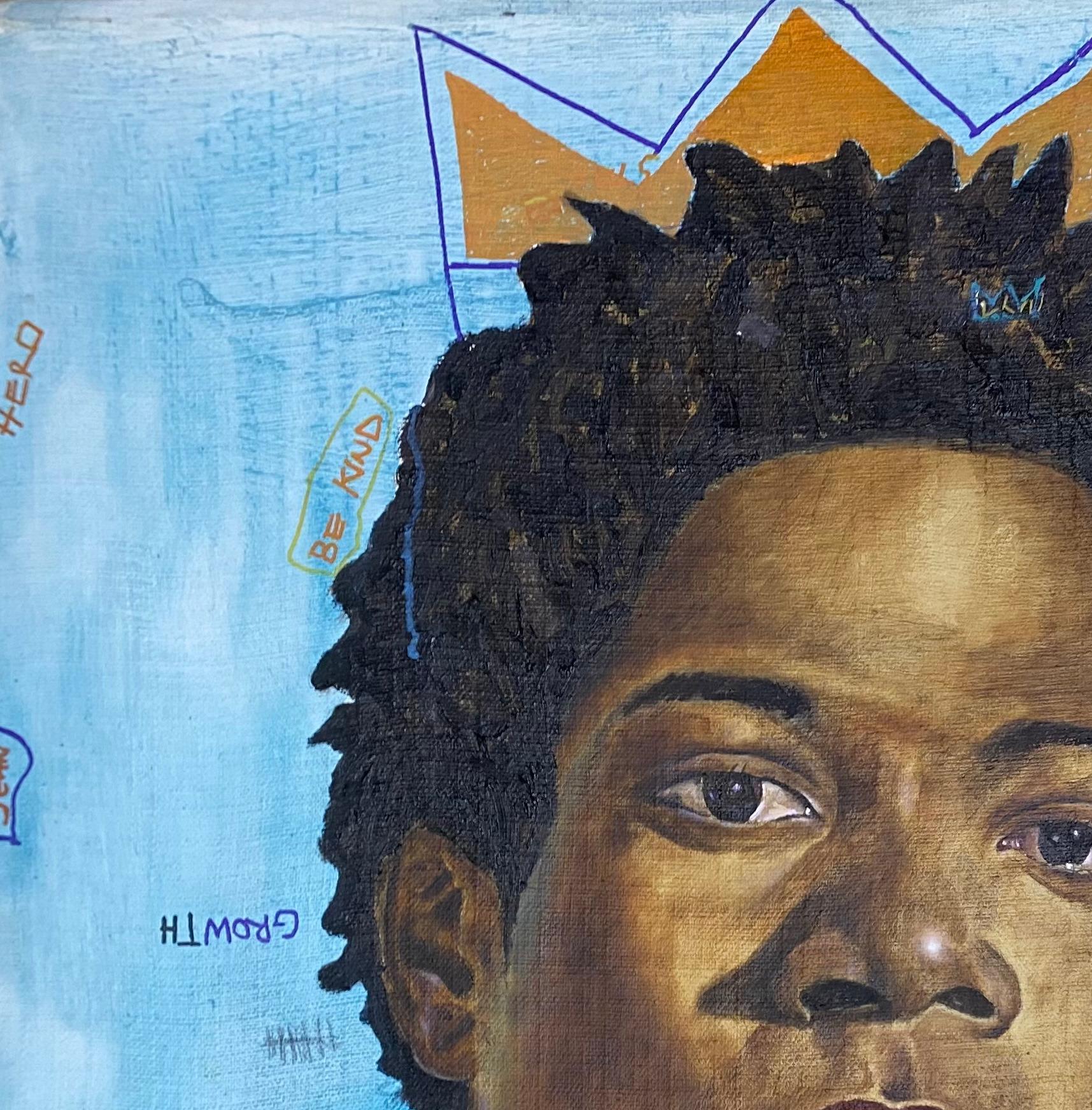 Porträt von Basquiat – Painting von Emmanuel Ojebola