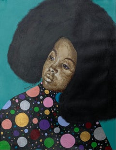 Untitled 2 - 21st Century, Contemporary, Figurative, Women with Large Afro Hair
