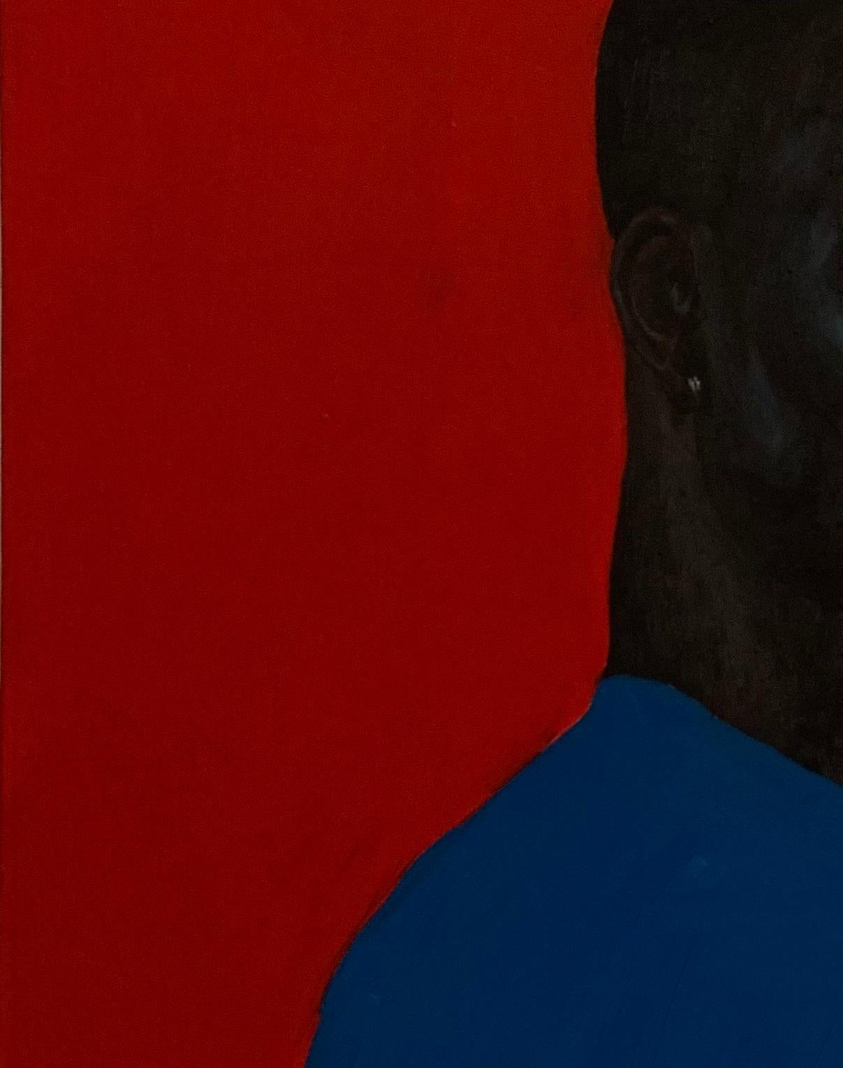 Ojulari I (Rot), Portrait Painting, von Emmanuel Ojebola