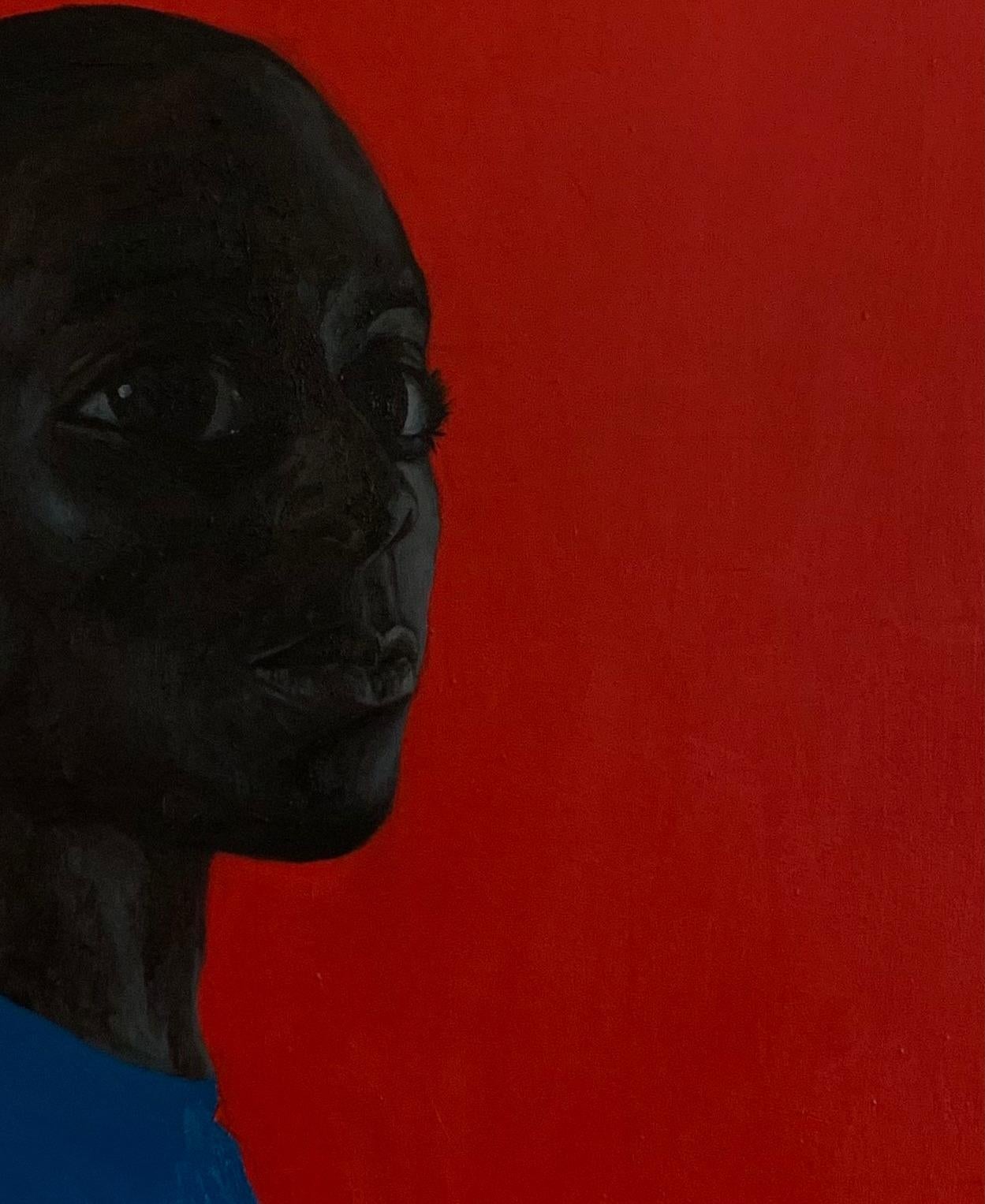 Ojulari I - Red Portrait Painting by Emmanuel Ojebola