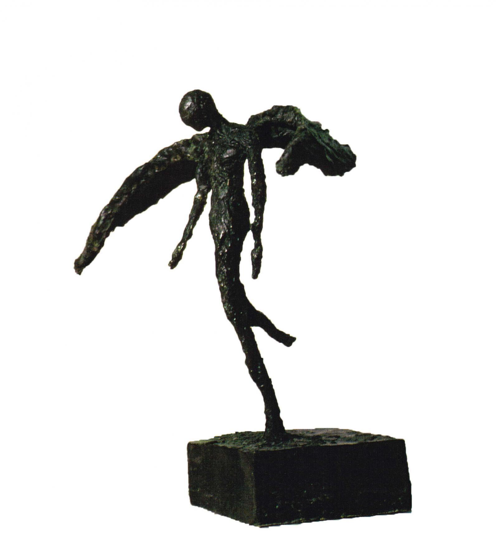 Flight of Fancy -  Emmanuel Okoro Bronze Resin sculpture of man with wings/angel For Sale 2