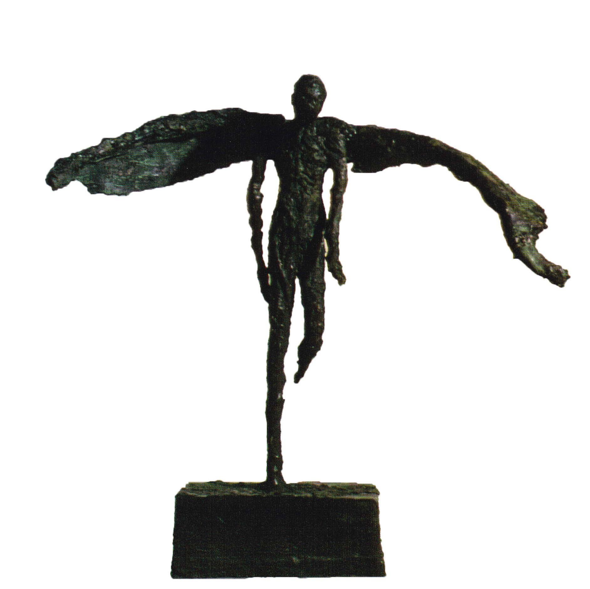 Flight of Fancy -  Emmanuel Okoro Bronze Resin sculpture of man with wings/angel For Sale 3