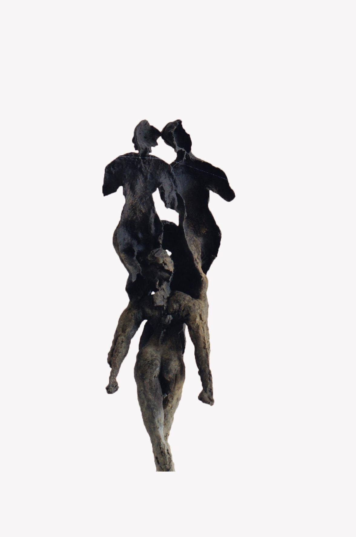 Nymphes d'Emmanuel Okoro, sculpture de nymphes féminines nues, patine noire et verte en vente 7