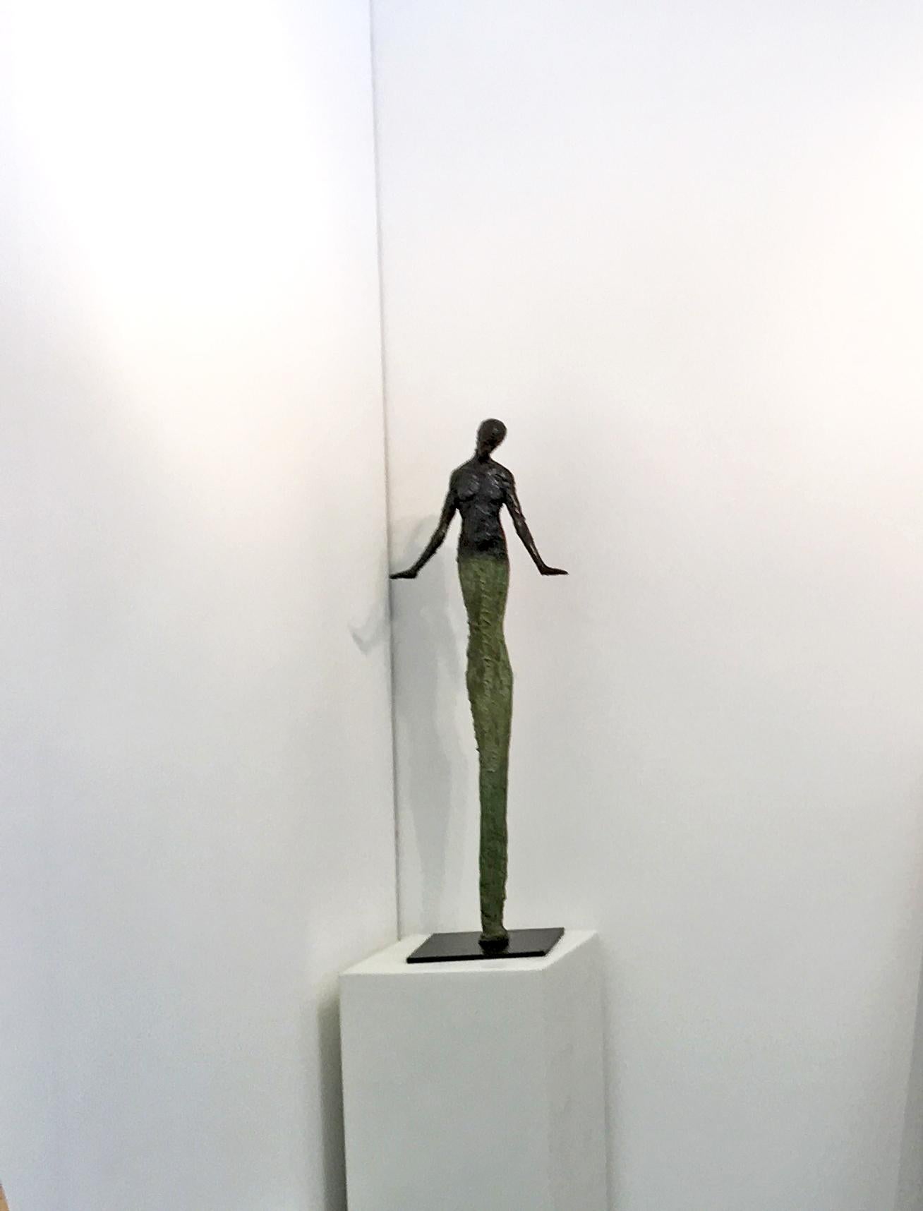 Young One by Emmanuel Okoro sculpture of Giacometti inspired human form For Sale 8