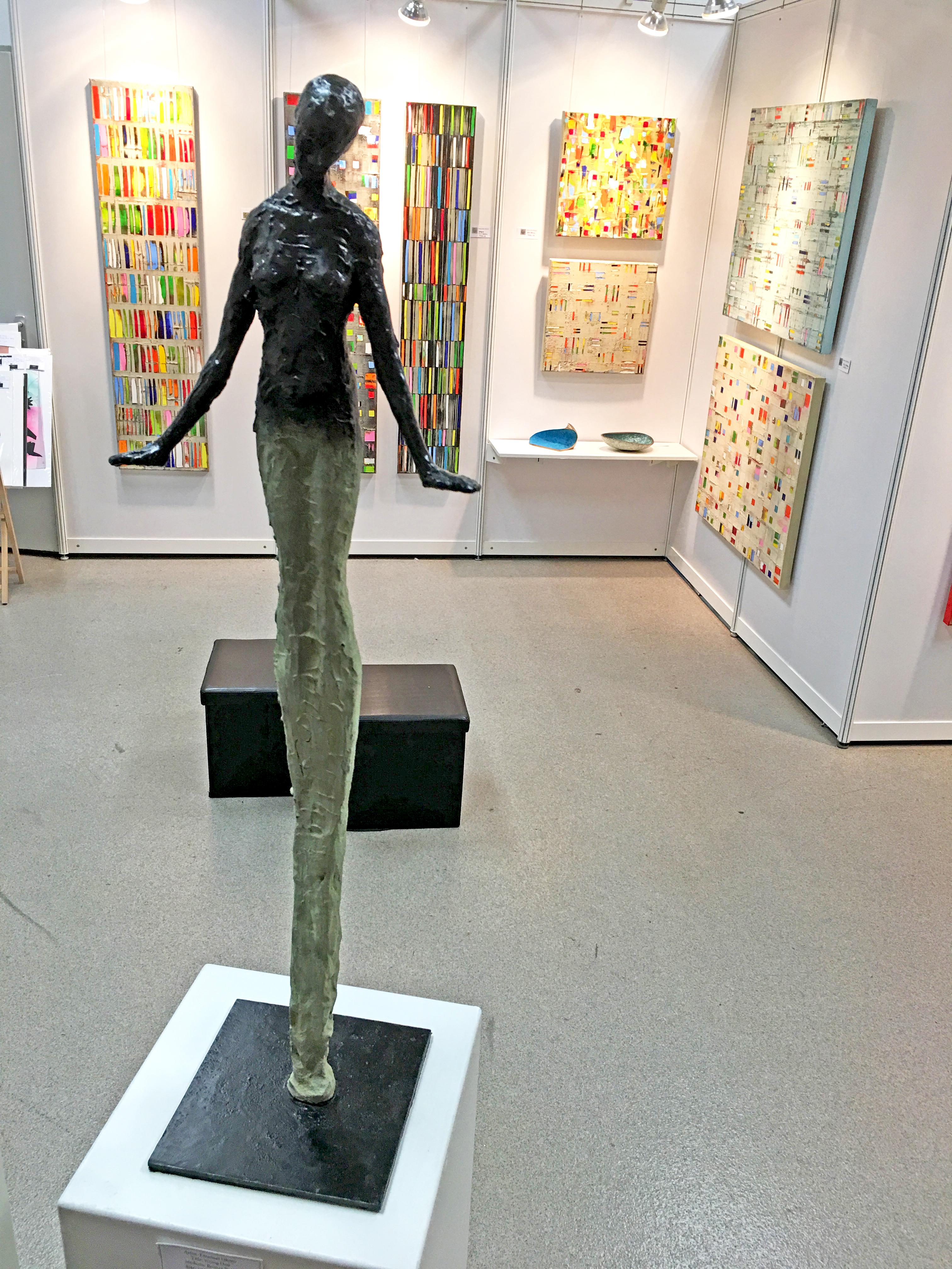 Young One by Emmanuel Okoro sculpture of Giacometti inspired human form For Sale 13