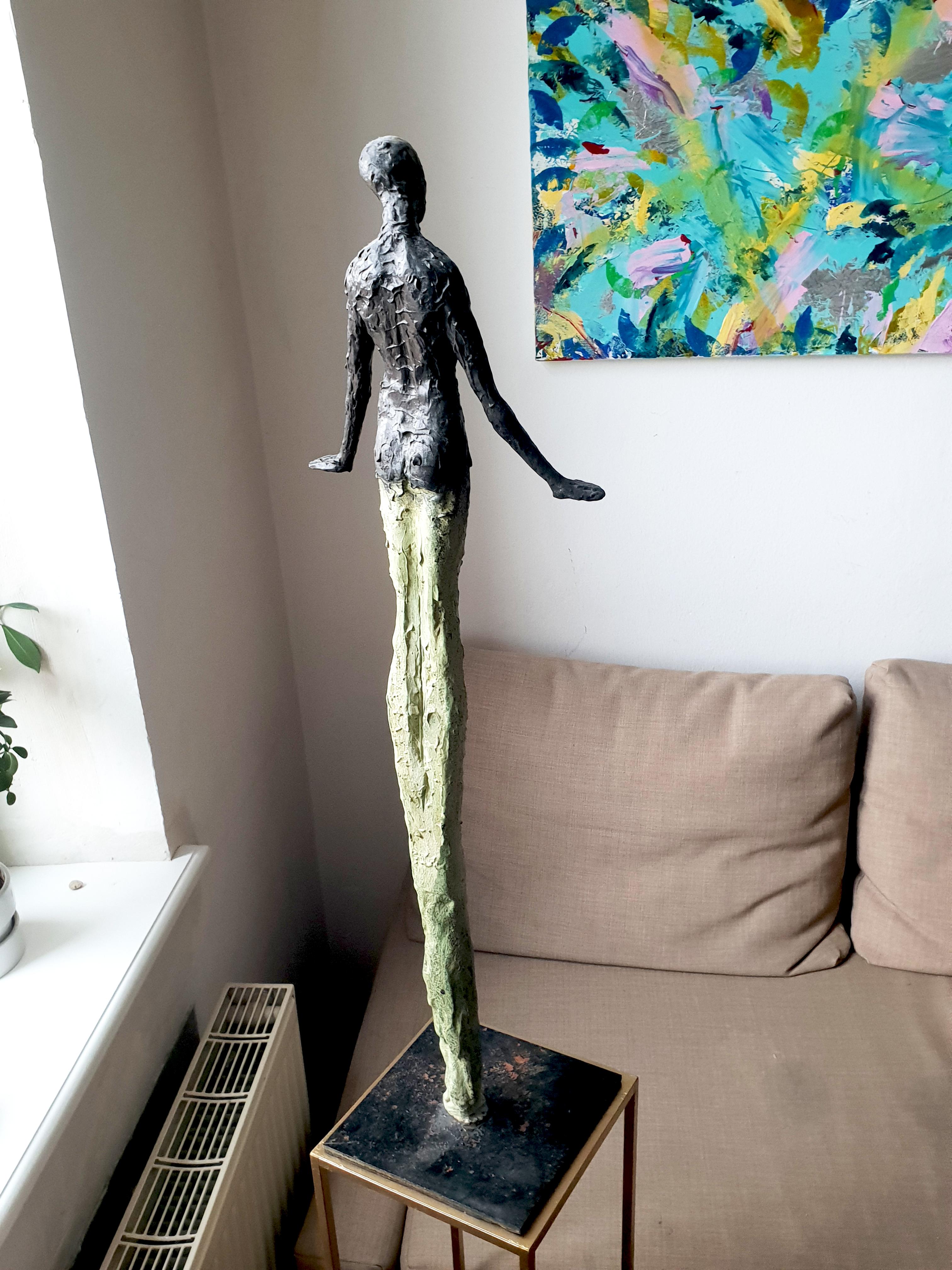 Artist: Emmanuel Okoro

Dimensions (HxWxD): 83 × 26 × 20 cm
Materials: Bronze Resin Sculpture with Green Patina
Edition: 4 of 12

Signed on back

Jezebel the Warrior Queen:- I am the voice of challenge, Conflicts, confusion, uncertainty and tension