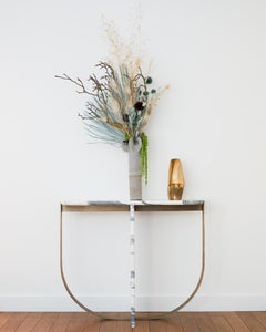 Emmanuel Outy EOC-1 Console, Marble or Stone Top, Brass or Lacquered Metal Frame
