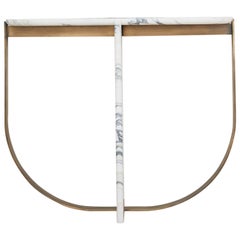 Emmanuel Outy EOC-1 Console, Marble or Stone Top, Brass or Lacquered Metal Frame