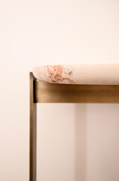 Emmanuel Outy EOC-1 Console, Marble or Stone Top, Brass or Lacquered Metal Frame