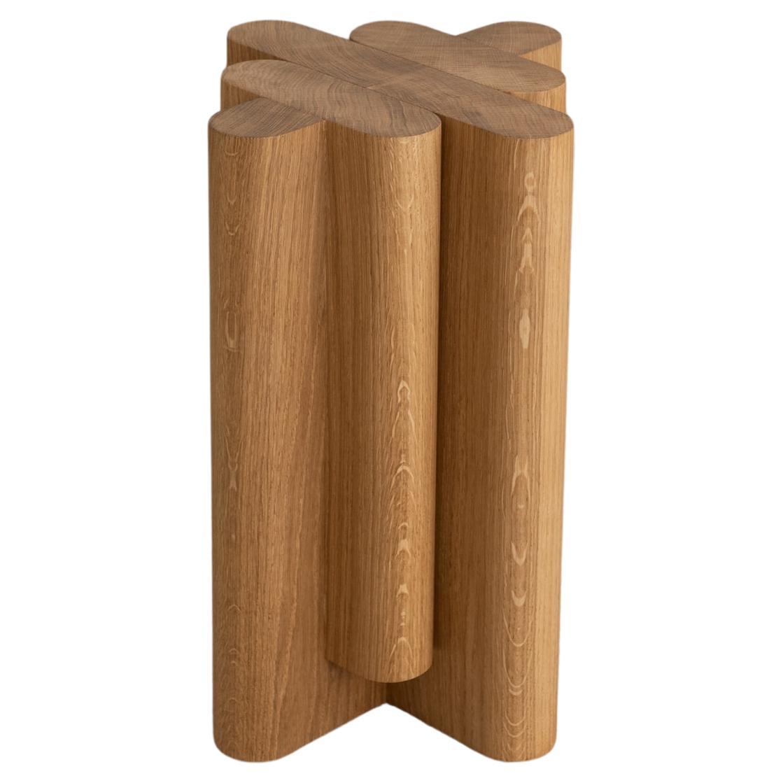Emmanuel Outy EOG-1 Side Table, Handmade in Solid Oak, Size S For Sale