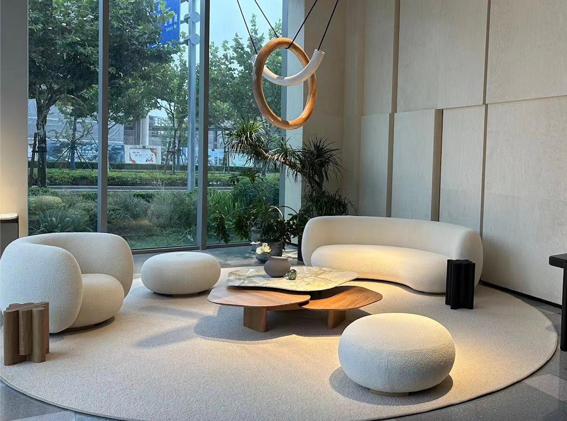 EOT-1 Coffee Table by Emmanuel Outy with Oak Frame and Three Marble or Stone Top For Sale 7