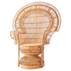 Vintage Emmanuel Peacock Chair 100% Rattan Rare 1990s Design