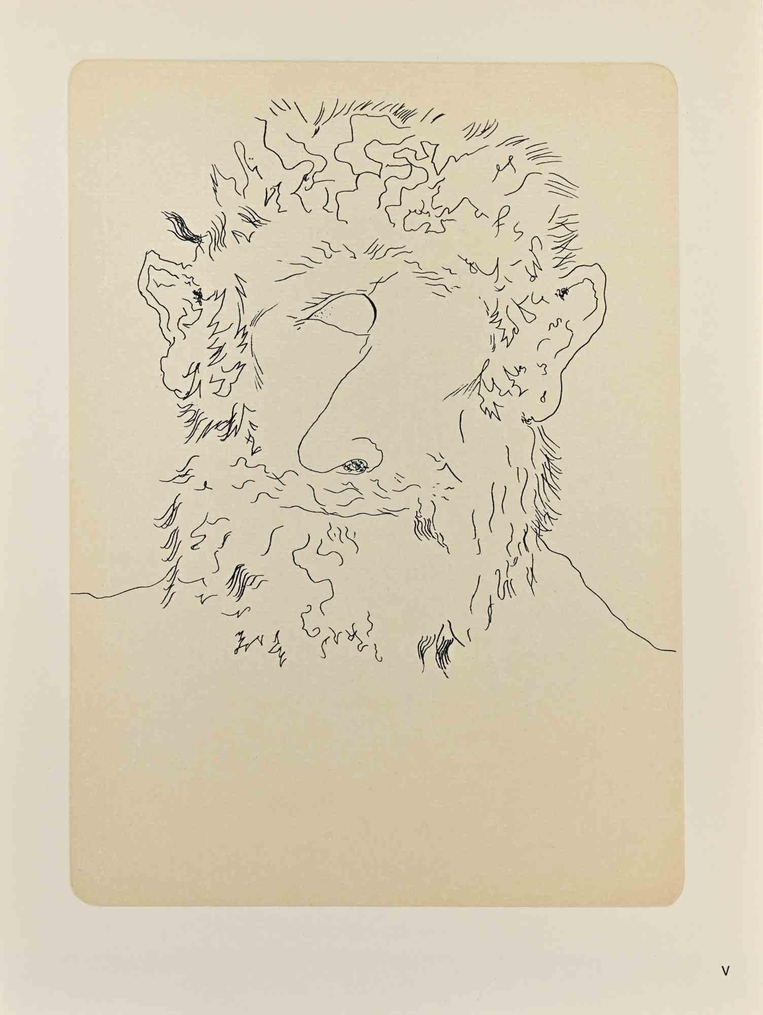 Figurative Print di Emmanuel Peillet - Ciclopi - Stampa fototipica di Latis - Anni '70