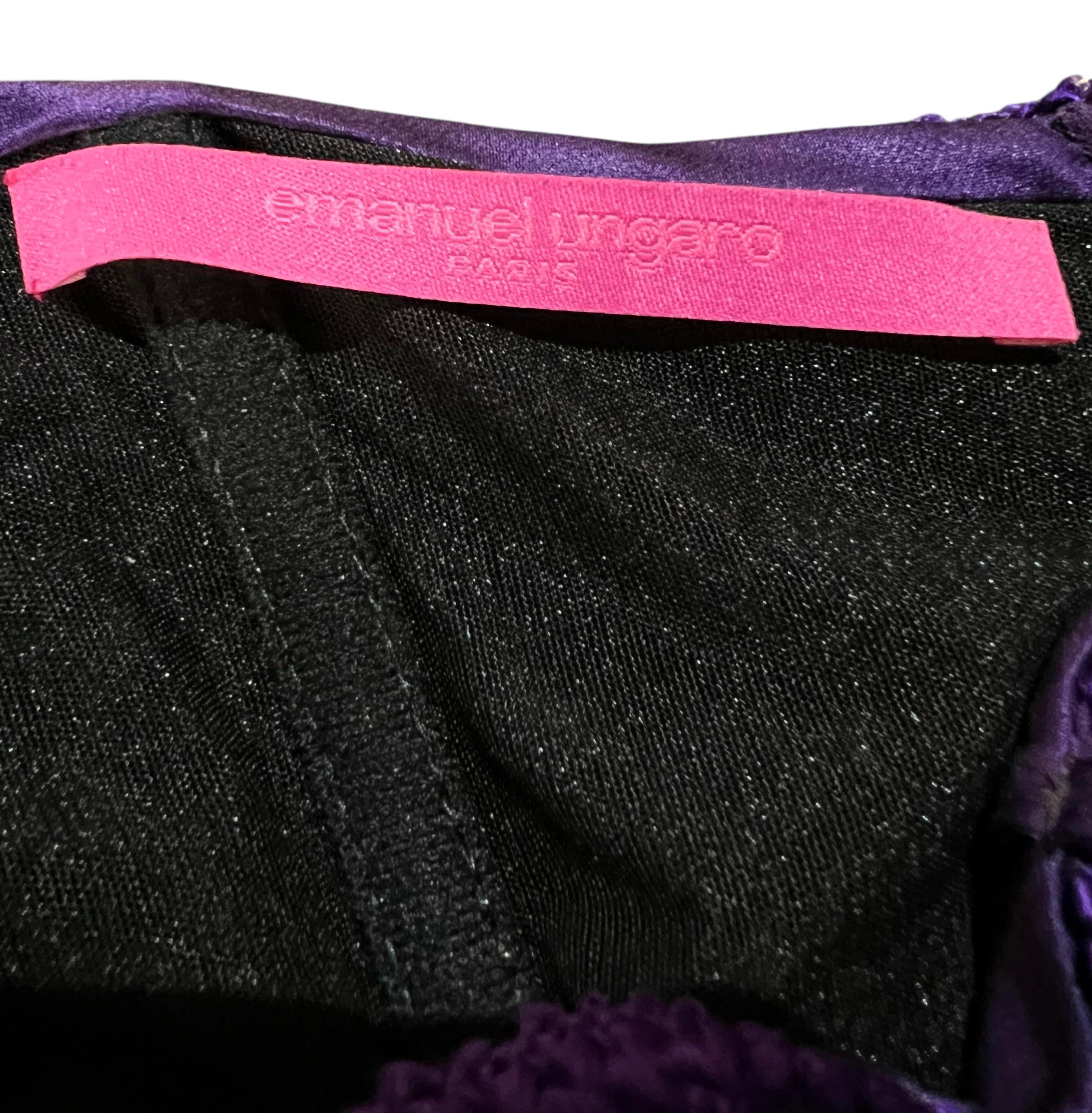 Emmanuel Unagro S/S 2005 Lila Strass-Spitzenkleid im Angebot 6