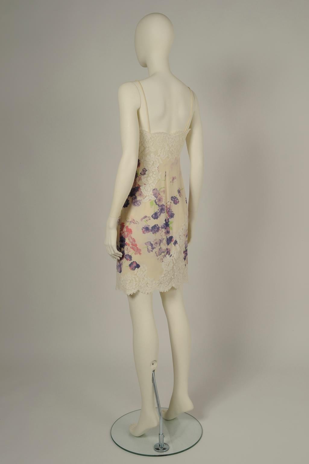 Emanuel Ungaro Lace-Trimmed Cocktail Mini Dress 7