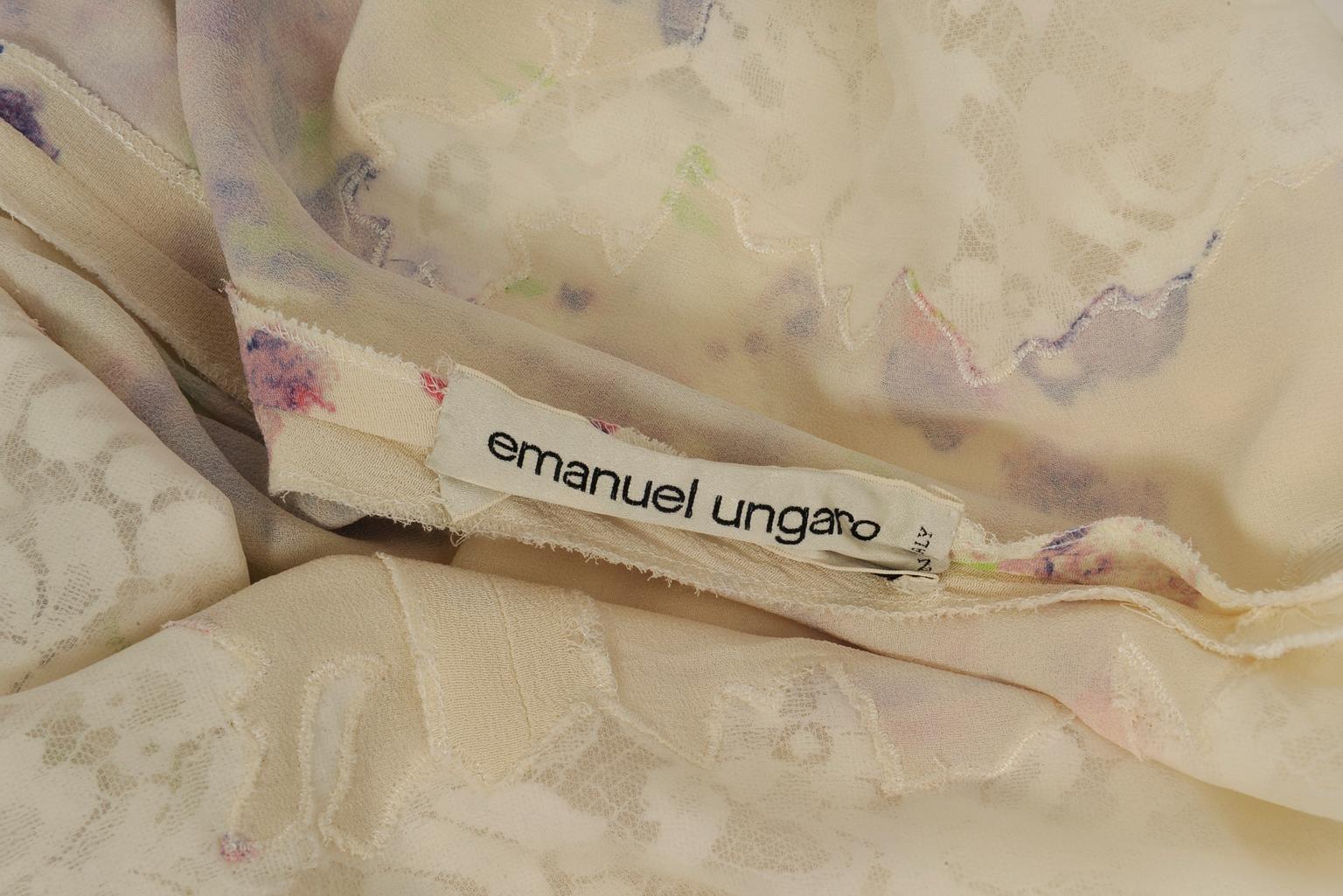 Emanuel Ungaro Lace-Trimmed Cocktail Mini Dress 8