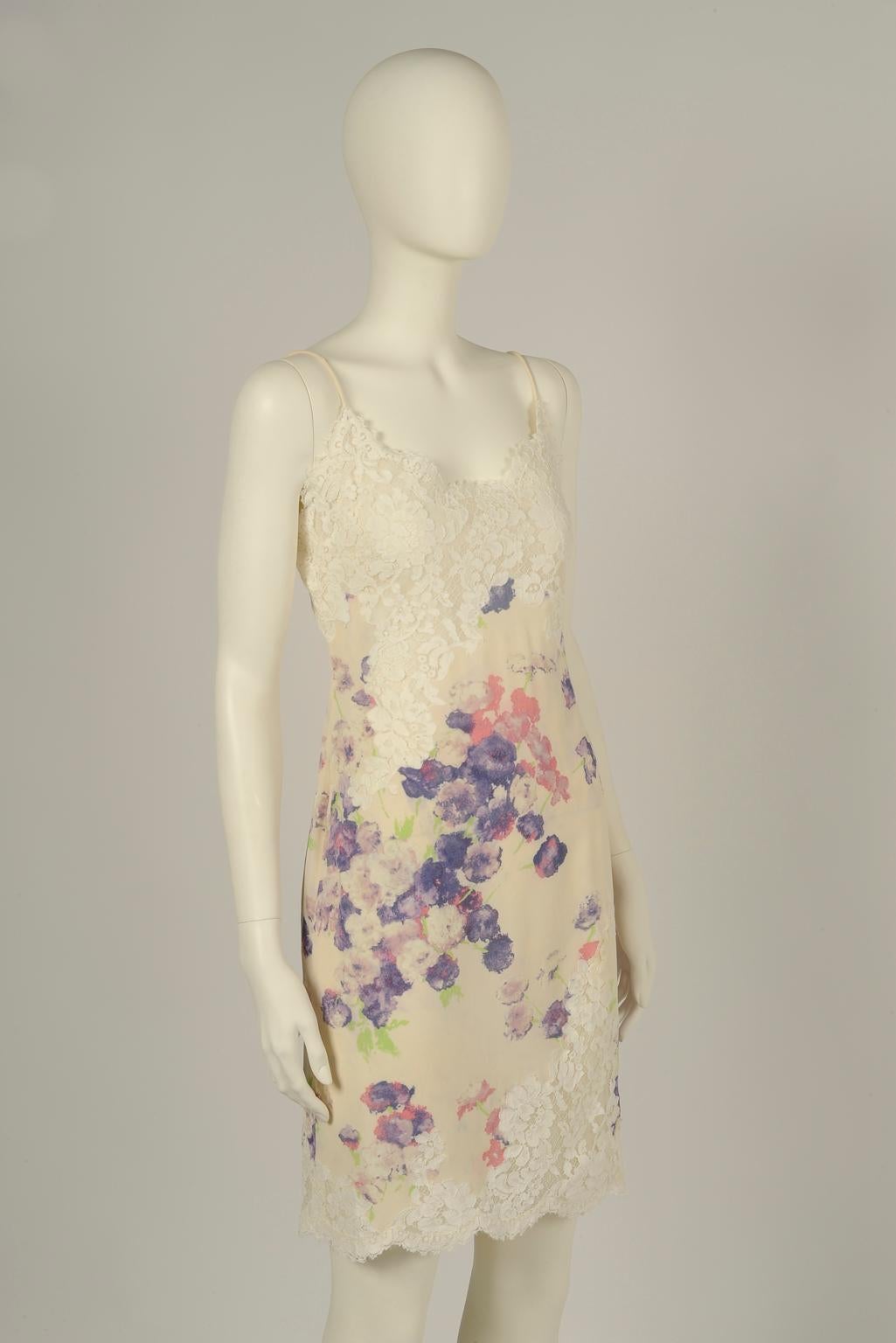 Emanuel Ungaro Lace-Trimmed Cocktail Mini Dress 1