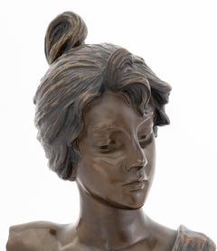 Emmanuel Villanis "Alda" Patinated Bronze Bust