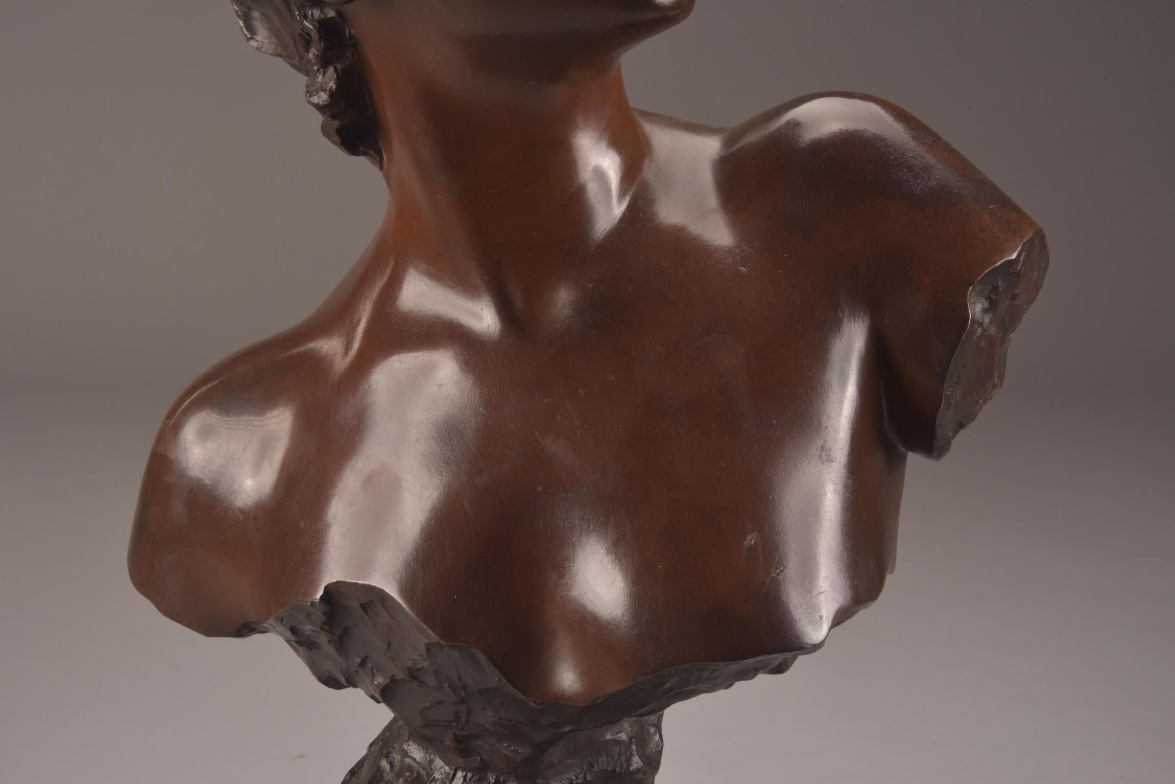 French Emmanuel Villanis, Bronze Buste 