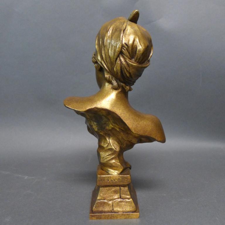 Gilt  Emmanuel Villanis. French (1858-1914) Doré Bronze Bust