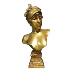 Emmanuel Villanis. French (1858-1914) Doré Bronze Bust