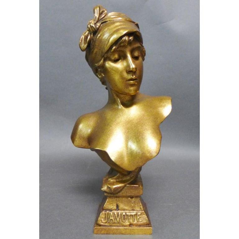 Fine quality 19th century Art Nouveau doré bronze Bust by Emmanuel Villanis. French (1858-1914)   