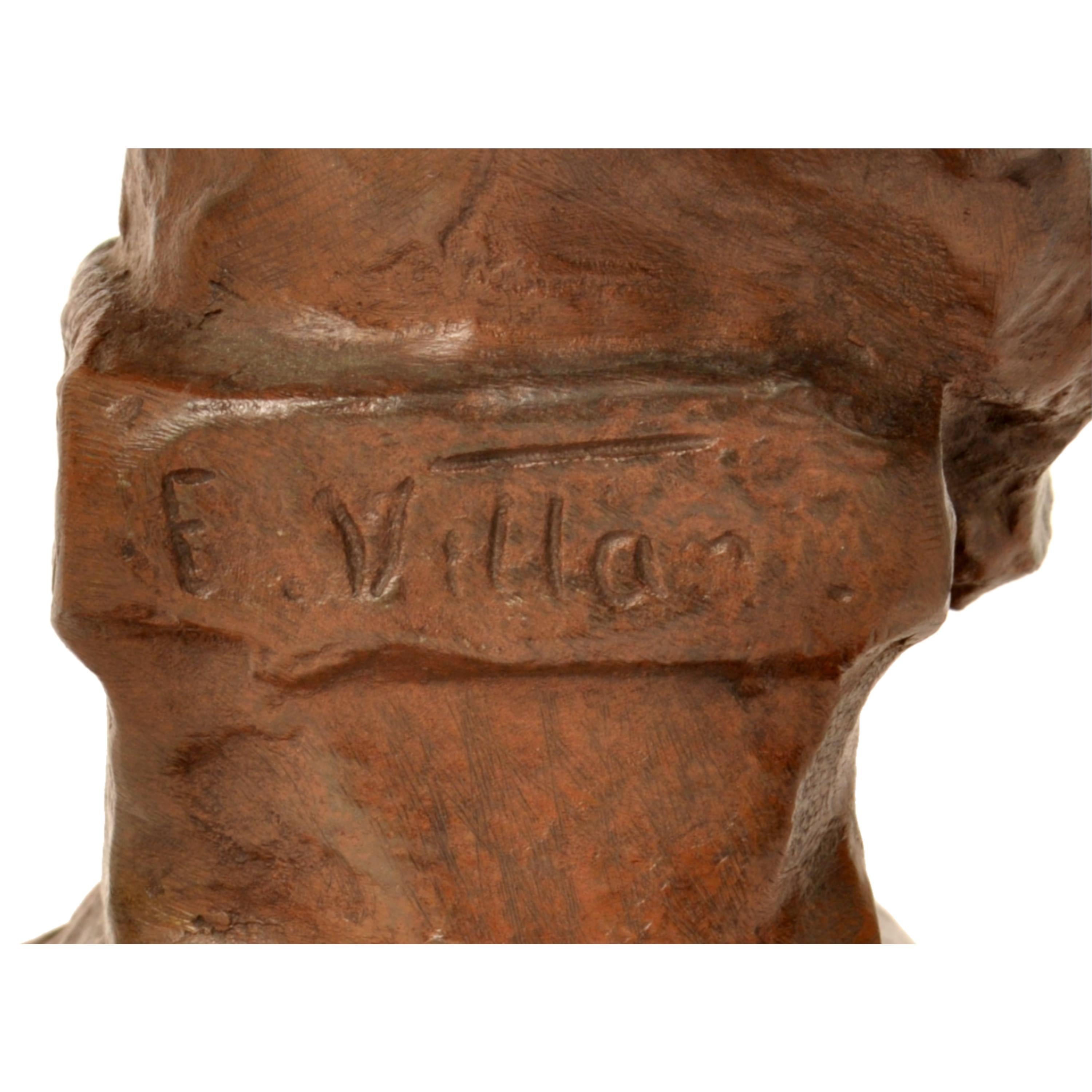 Antike französische Jugendstil-Bronzebüste „Frauenbüste „Phryne“ Emanuel Villanis 1900 im Angebot 7