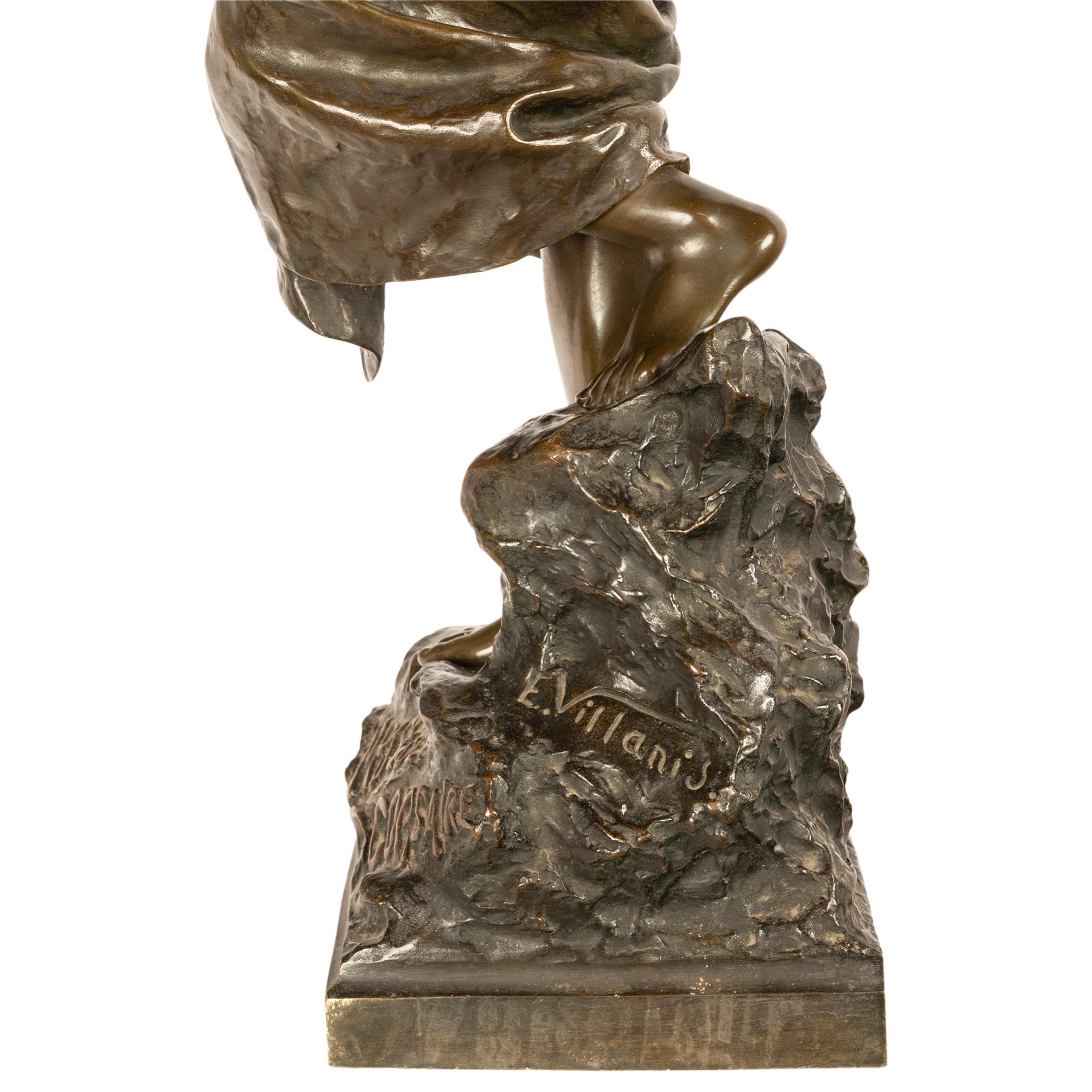 Antike französische Jugendstil-Bronzefigur, Statue-Skulptur „Prise de Corsaire“ aus Bronze im Angebot 12
