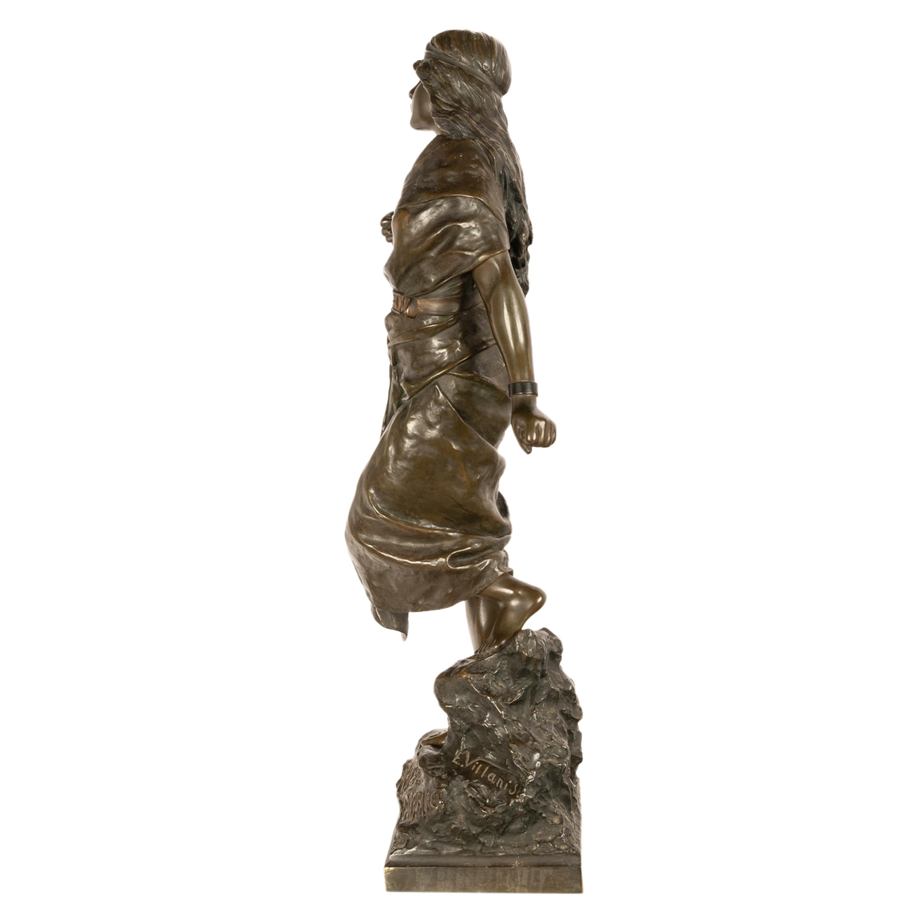 Antike französische Jugendstil-Bronzefigur, Statue-Skulptur „Prise de Corsaire“ aus Bronze (Art nouveau), Sculpture, von Emmanuel Villanis