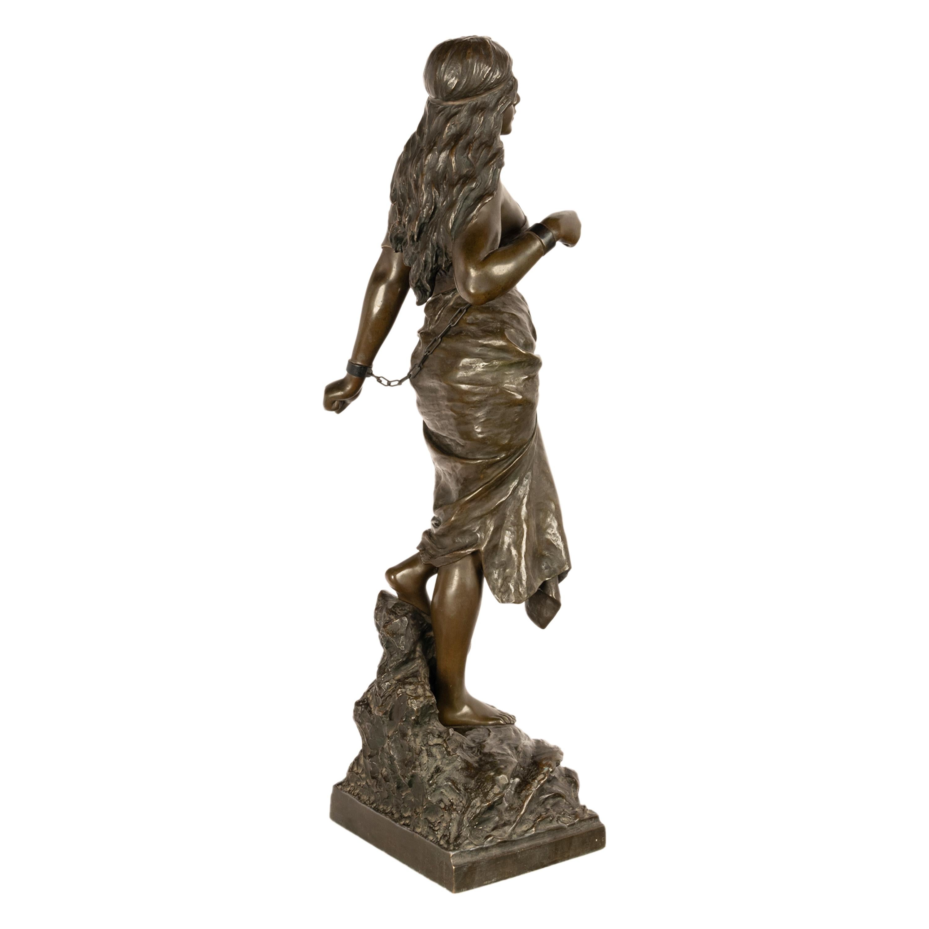Antike französische Jugendstil-Bronzefigur, Statue-Skulptur „Prise de Corsaire“ aus Bronze im Angebot 1