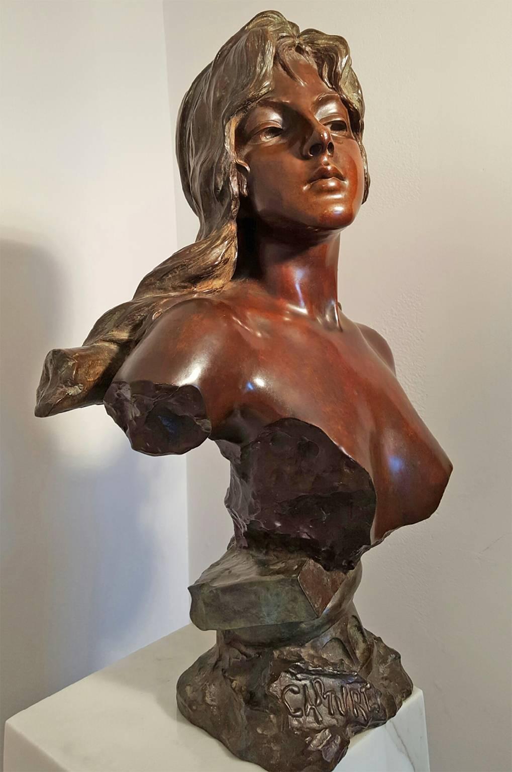 Capture - Slave Girl Bronze - Sculpture by Emmanuel Villanis