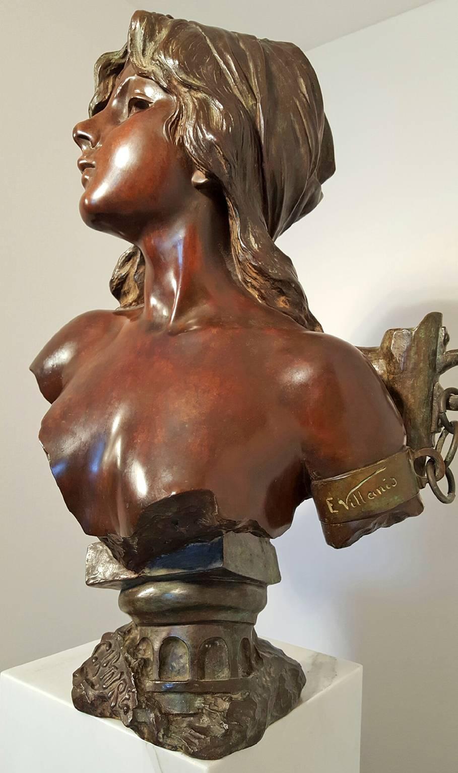 Emmanuel Villanis Figurative Sculpture - Capture - Slave Girl Bronze