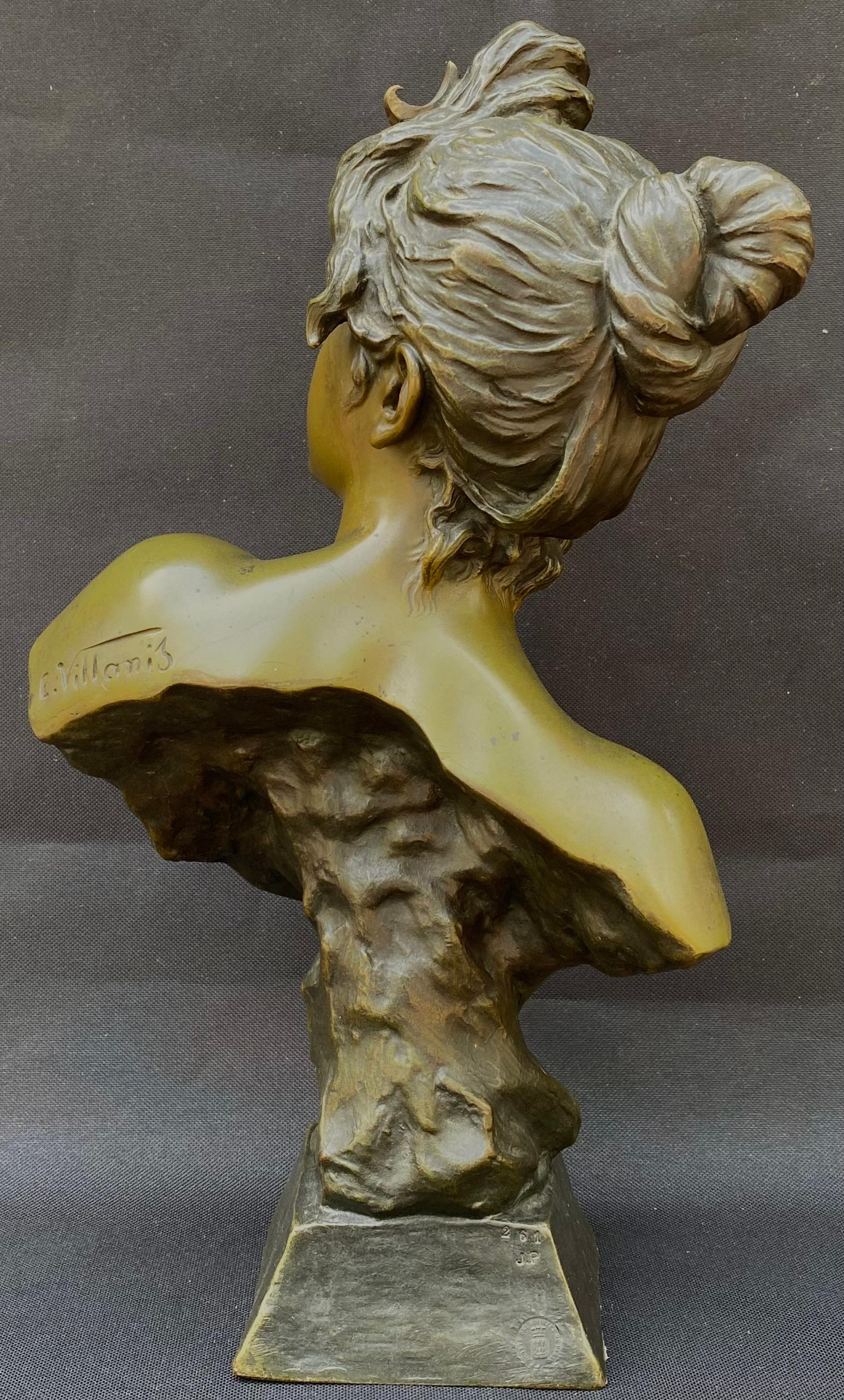 “Diana” - Gold Figurative Sculpture by Emmanuel Villanis