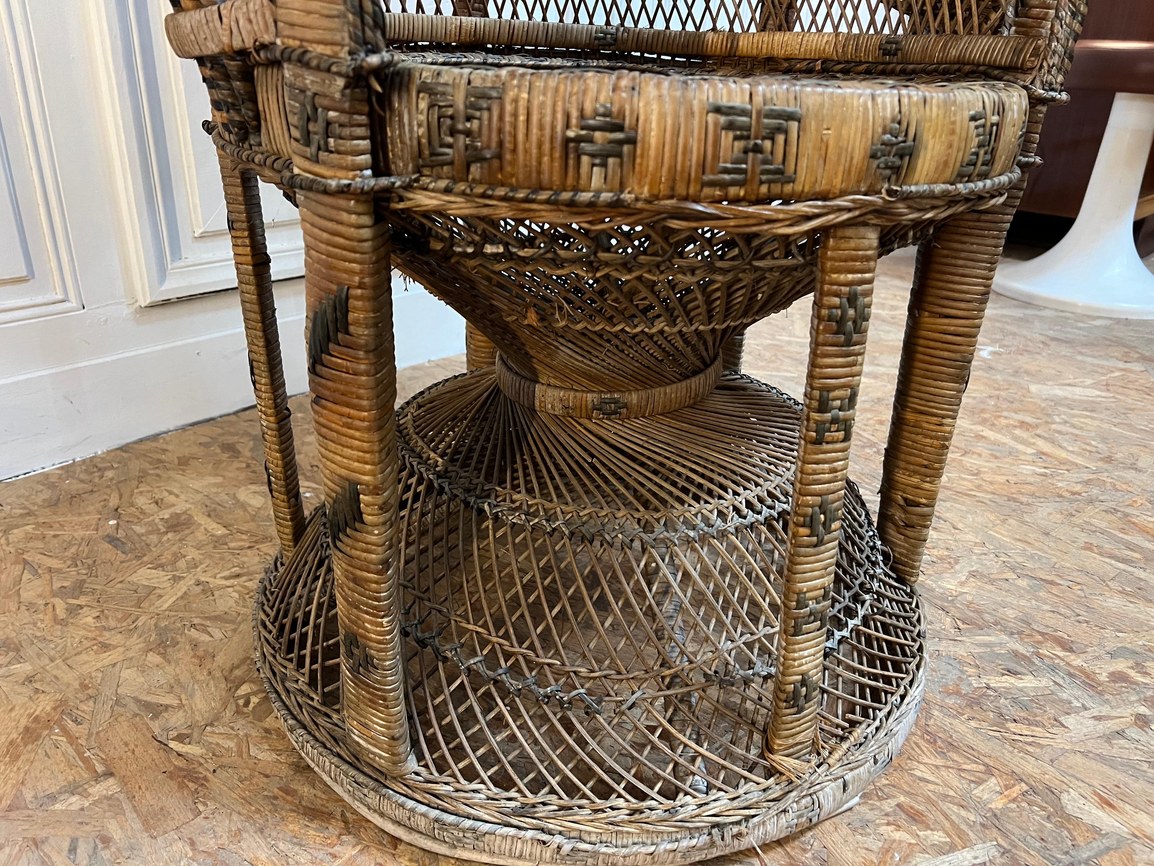 French Emmanuelle Chairs in Rattan , 1950’s France For Sale
