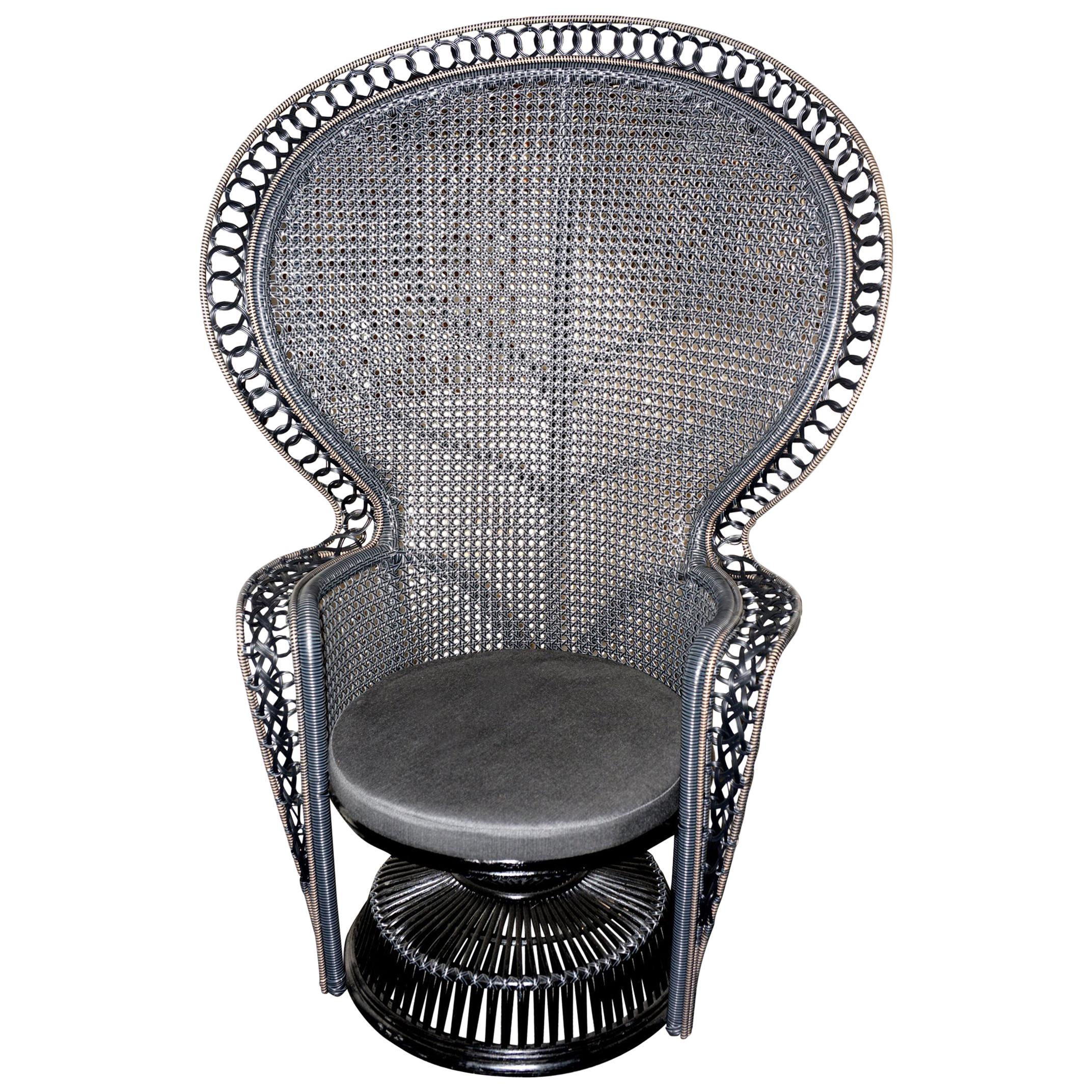 Emmanuelle Grey Armchair Black and Grey Finish For Sale