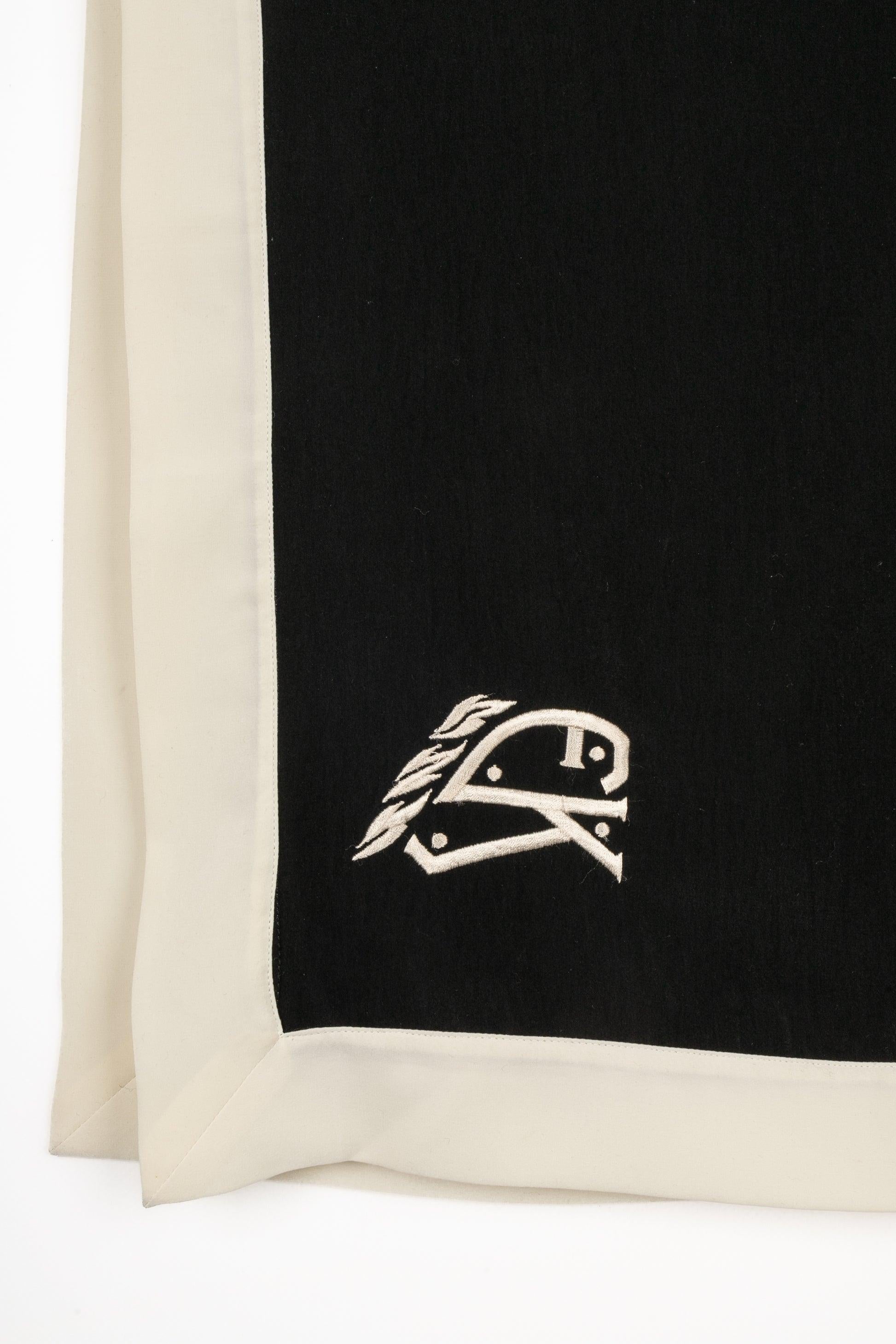 Emmanuelle Khanh Large Black and White Silk Scarf For Sale 2