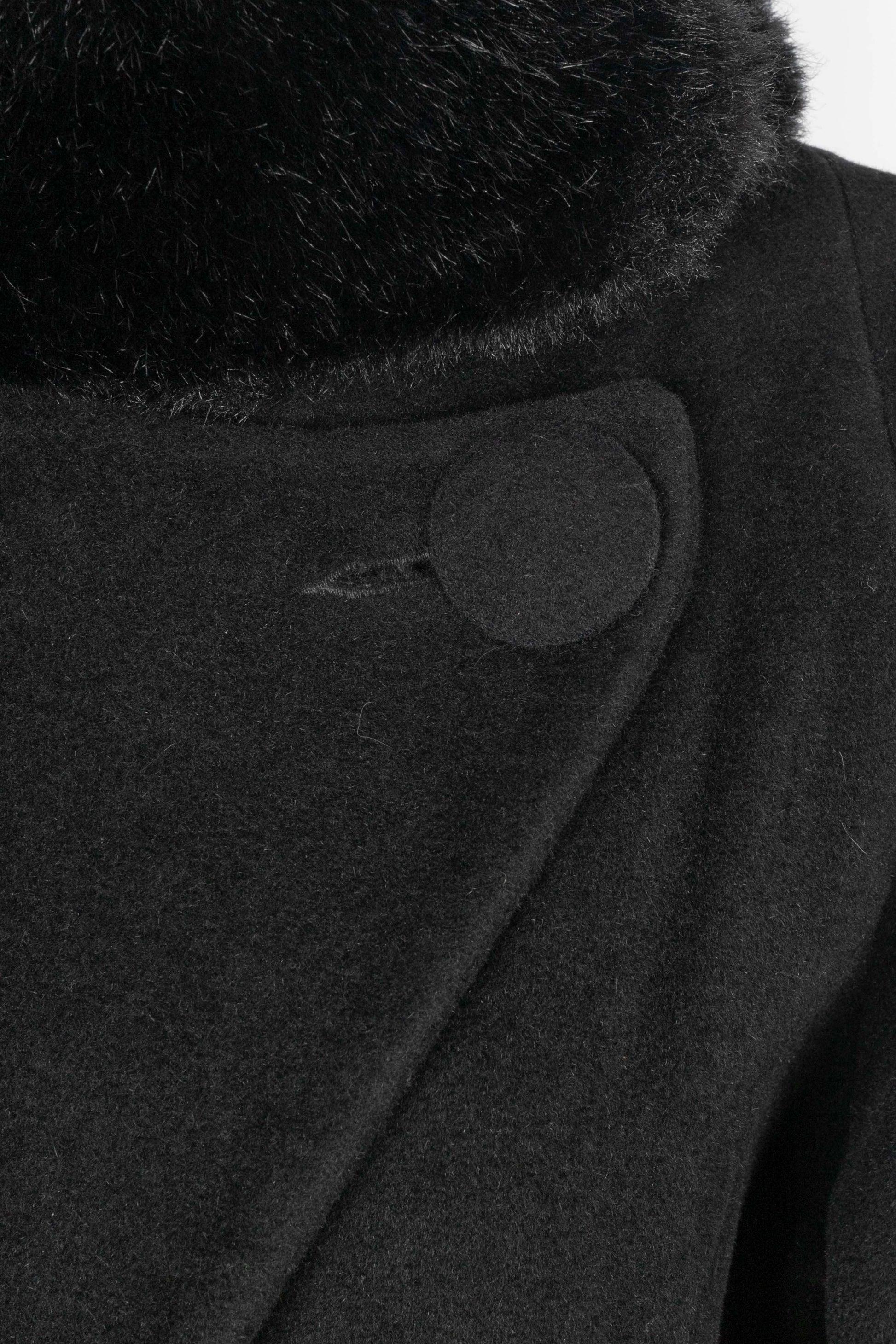 Emmanuelle Khanh Long Black Coat For Sale 3