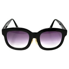 Occhiali da sole vintage Emmanuelle Khanh Paris con lenti oversize nere e viola sfumate