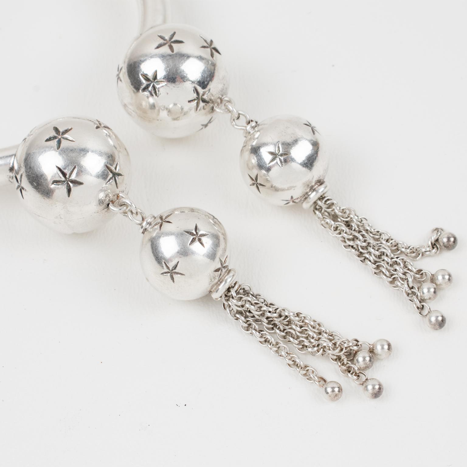 Emmanuelle Khanh Paris Bracelet étoile et chaîne argentées Unisexe en vente