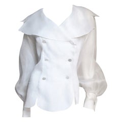 Emmanuelle Khanh White Silk Blouse Shirt 1980s