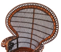 Emmanuelle Peacock Wicker Rattan Large Armchair