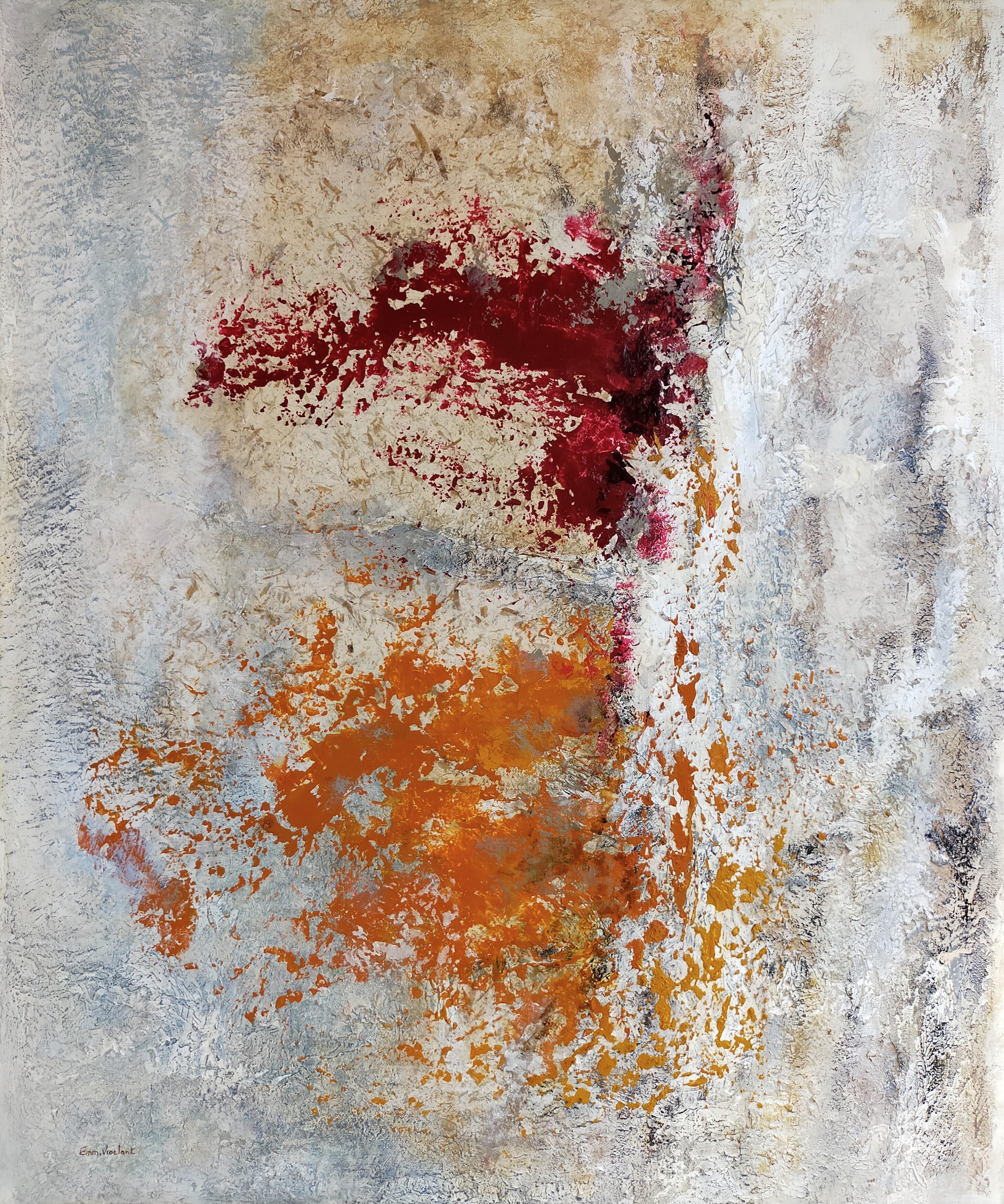 "14/10" acrílico abstracto, COLLAGE, sobre lienzo de lino, 100x120cm