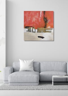 "Lo que queda"  acrílico abstracto , mármol, collage, arena 54x73cm.