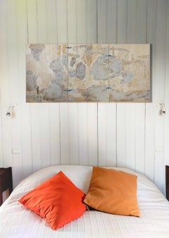 "A suspended moment"  abstract  acrylic vegetable wood panel 100x210cm 2019