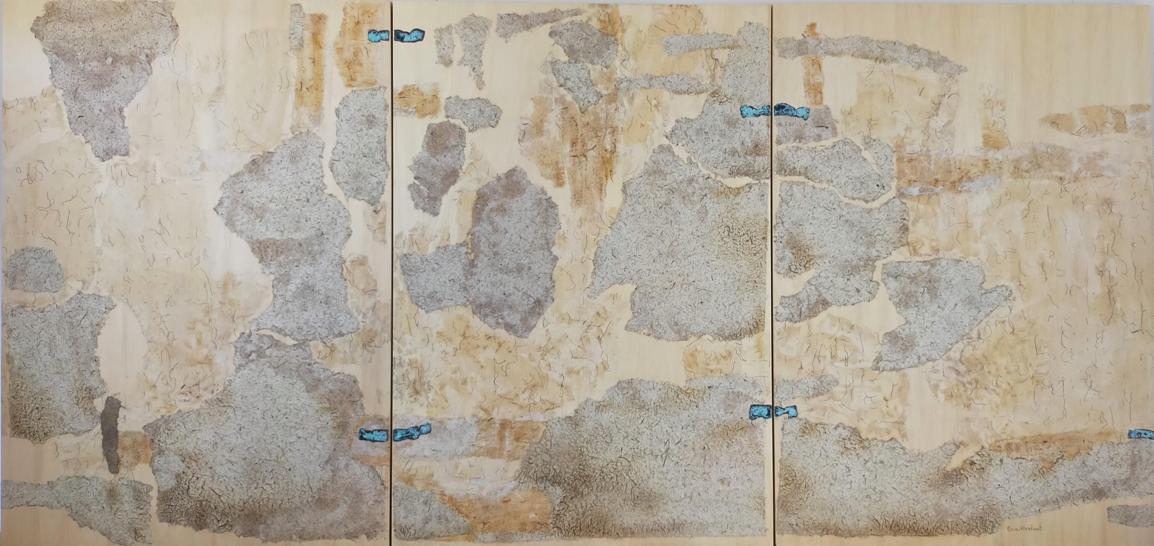 "Un momento sospeso"  astratto  pannello acrilico Wood 100x210cm 2019