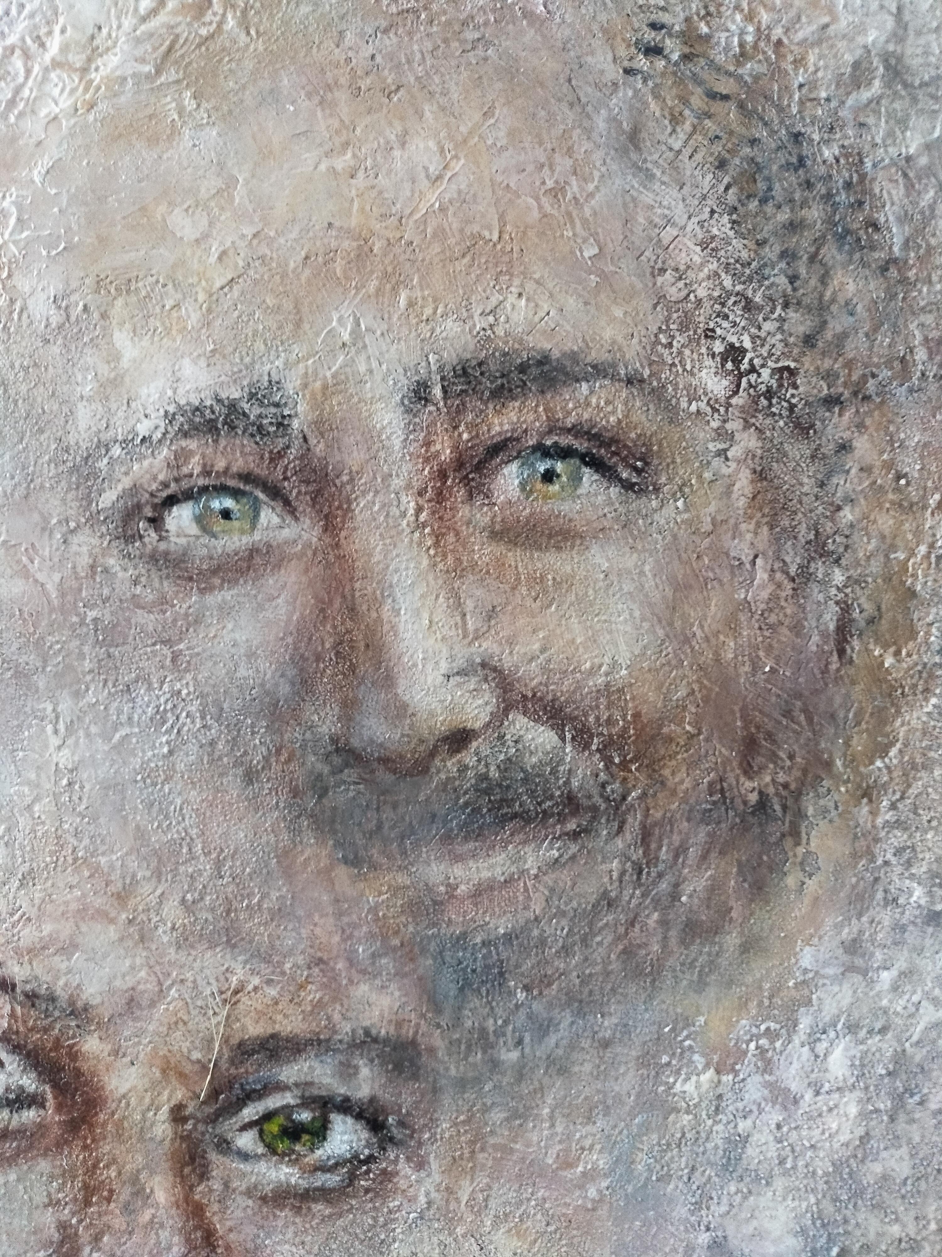 figuratives Porträt, Acryl auf Leinen, 100x100cm, 