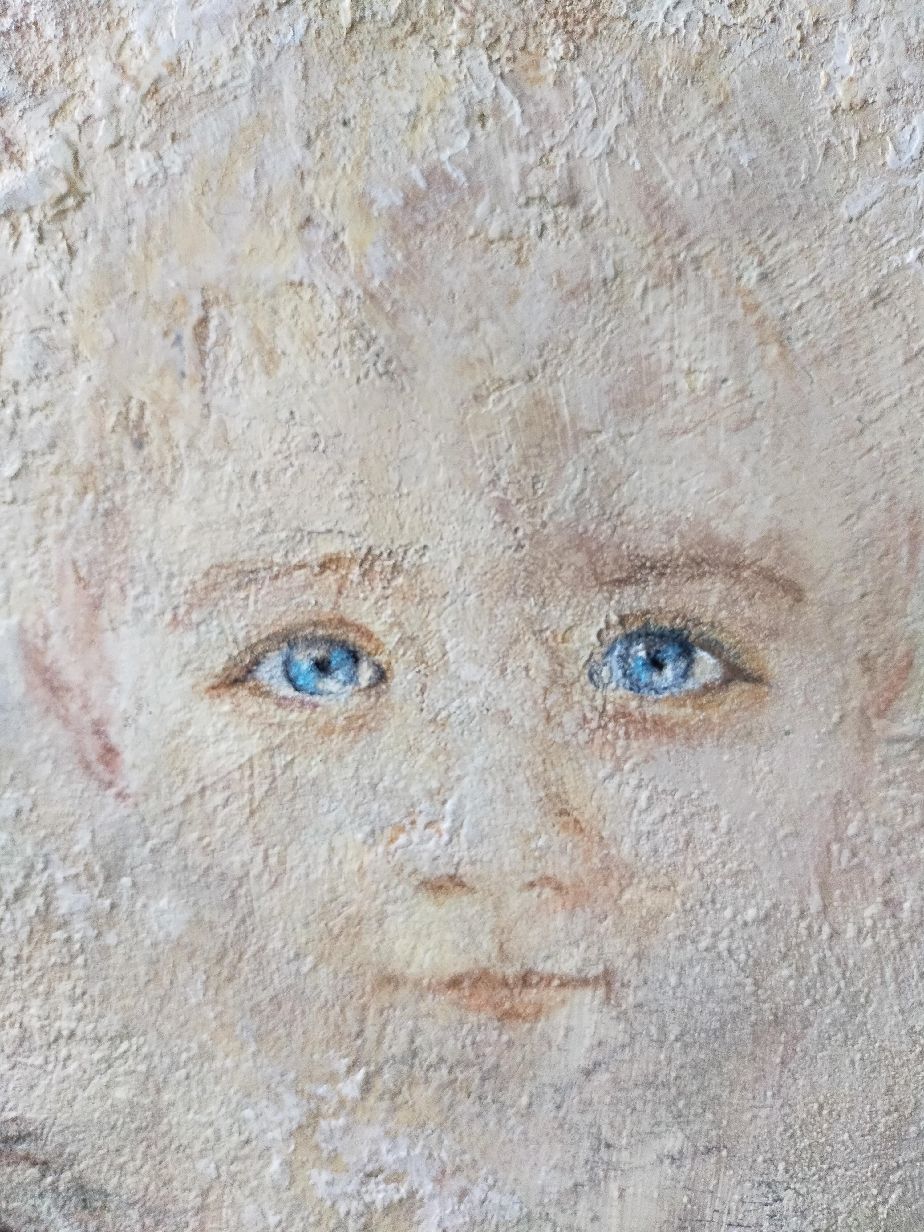 figuratives Porträt, Acryl auf Leinen, 100x100cm, 