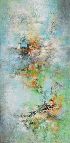 Peinture abstraite à l'acrylique « une belle touche »  Peinture sur toile de lin 100x50 cm