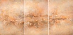 "Between two world" abstract painting   on linen panel 100x210cm